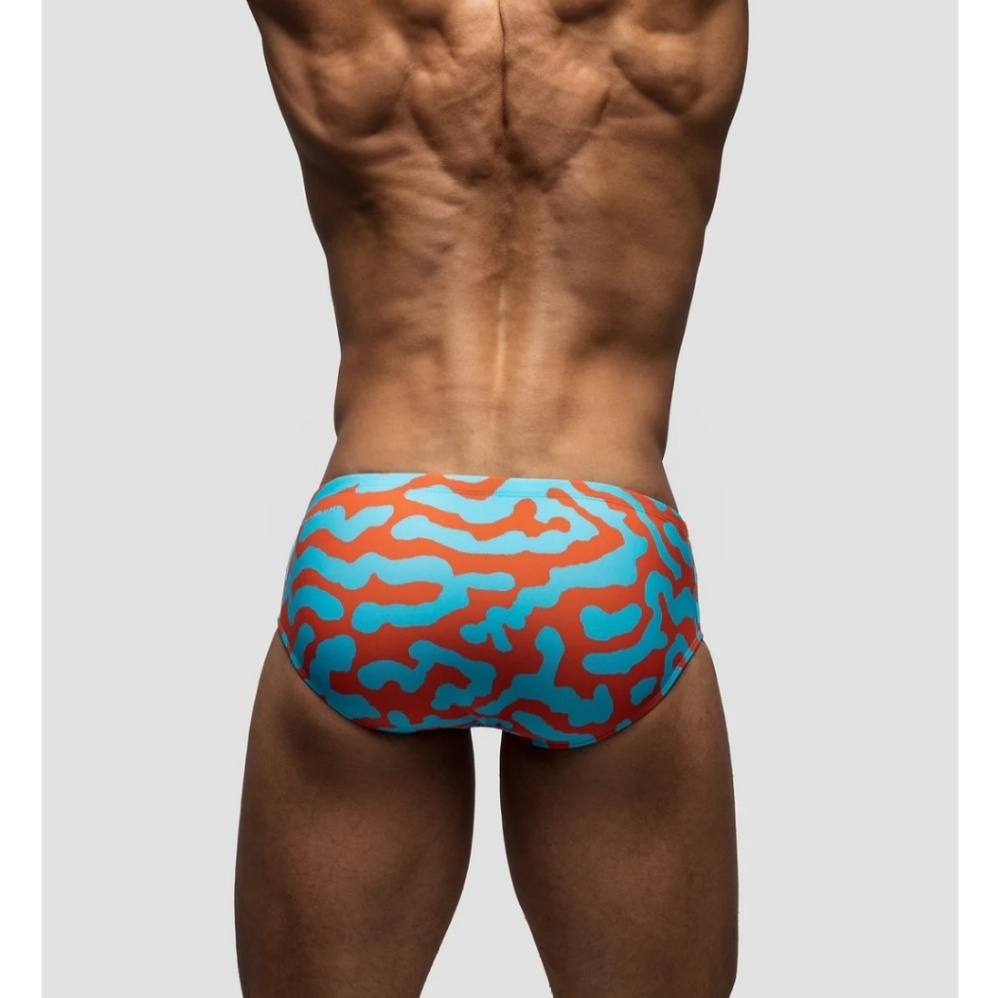 Men's Red and Blue Swim Briefs - Picture 5 of 7
